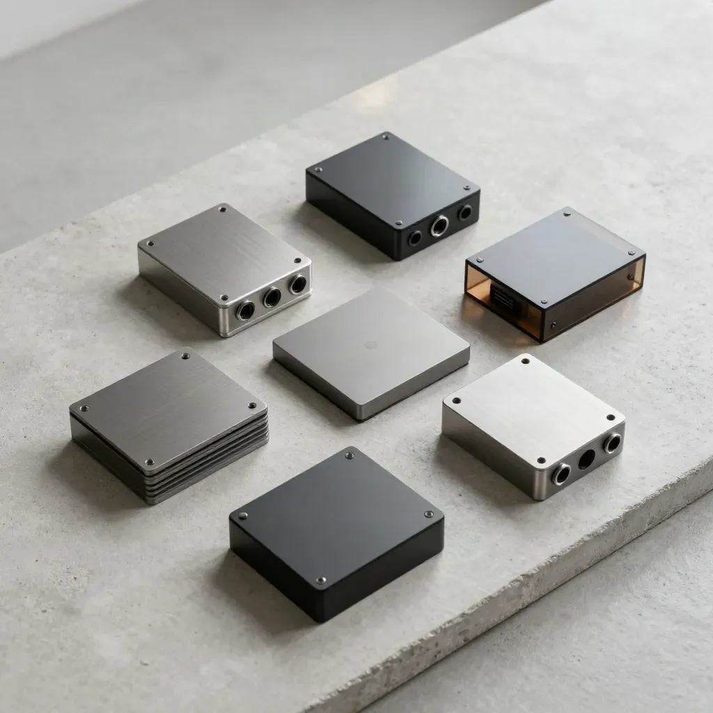 Pack Multi-Équipe en vue zénithale, cinq modules graphite sur béton clair.